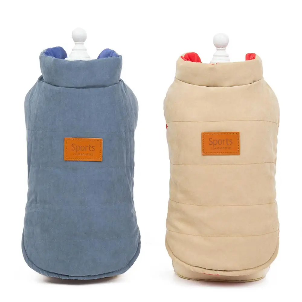 Двусторонняя одежда для собак милое пальто свитер щенков осенне зимняя куртка с