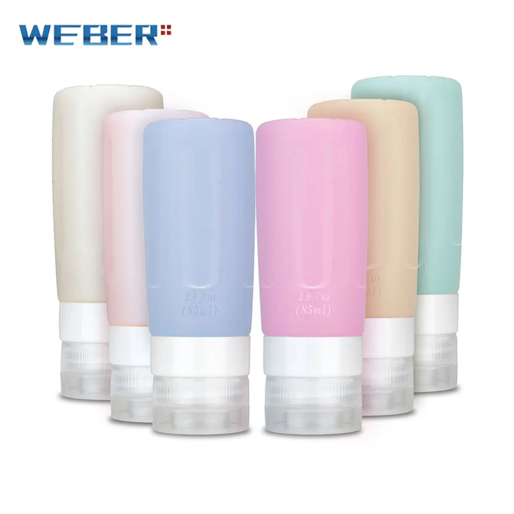 

Kit Viagem Frasco Silicone Portable Travel Bottles Set /6PCS, Kit Viagem Silicone FDA for Shampoo Liquid Cosmetic Storage 85ML