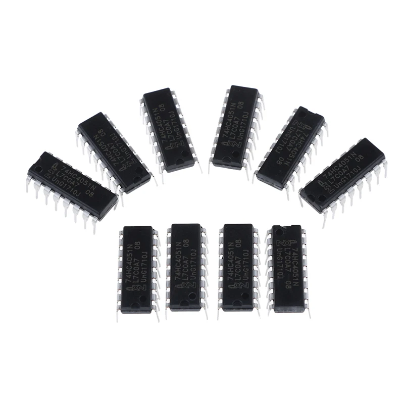 

new10Pcs Direct chip insertion 74HC4051 SN74HC4051N DIP-16 New And Original