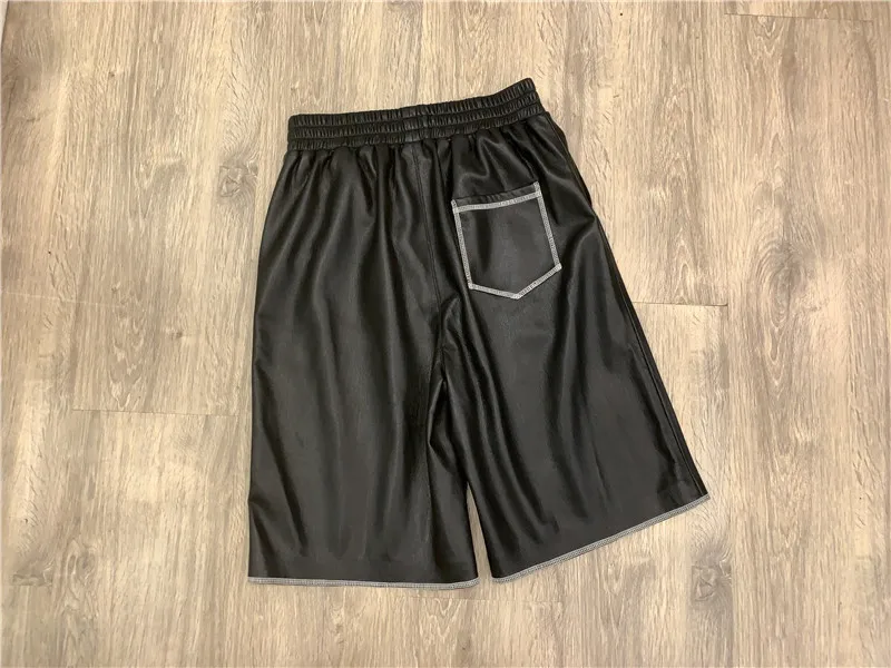 

Women Pants 2021 Spring and Summer New Pants Eco-friendly Artificial Leather Shorts Women's Casual Knee Length Pants