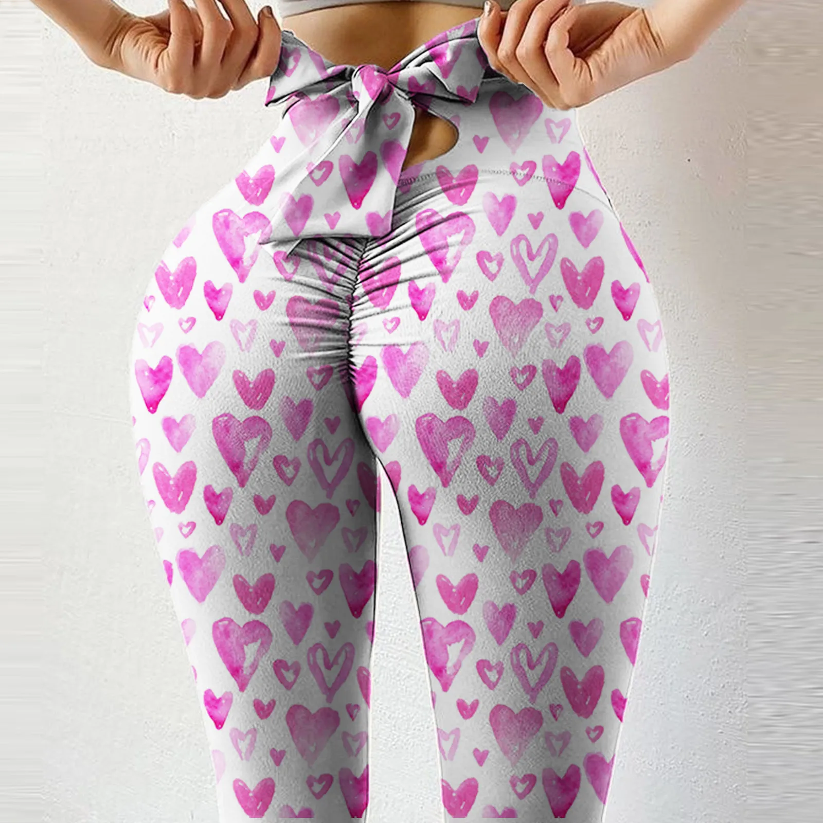 

Push Up Print High Waist Leggings Women Sport Plus Size Bow Tie Fitness Gym Yoga Pants Workout Seamless Tihgts Trousers Female