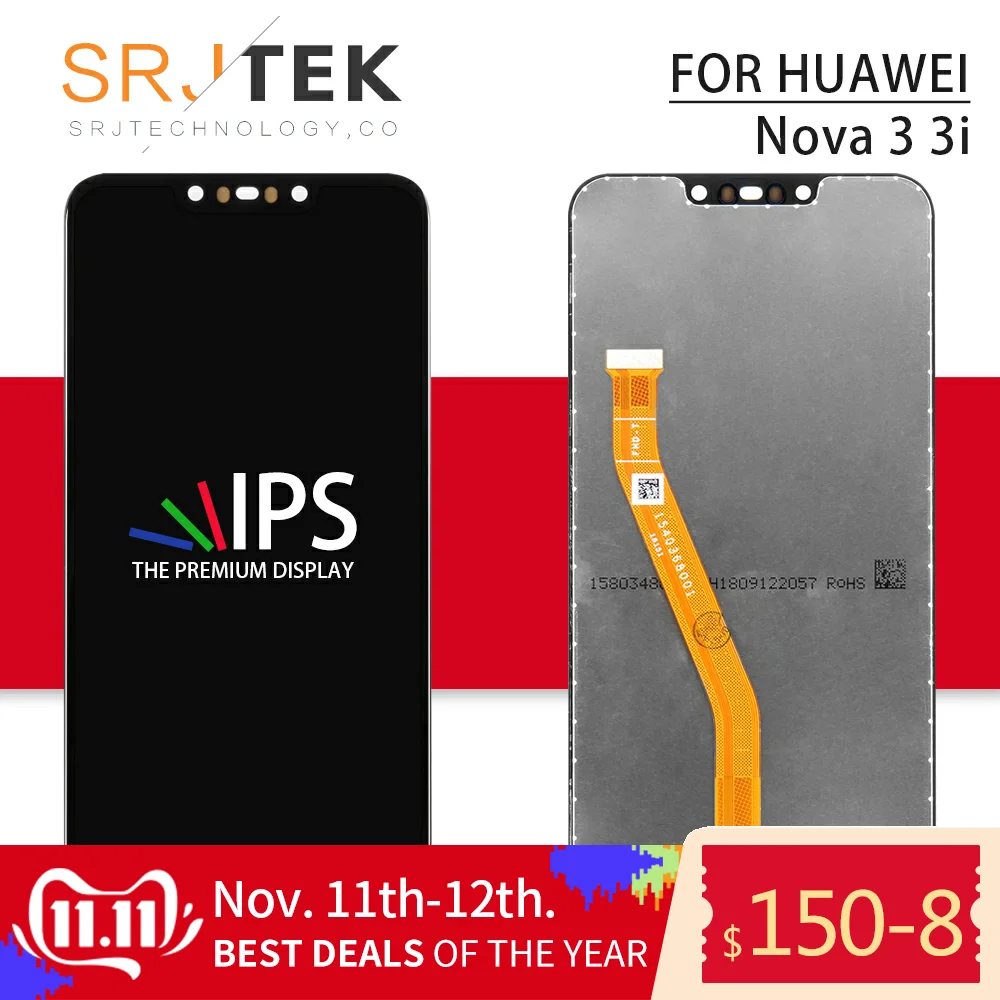 Для huawei Nova 3 ЖК дисплей для 3E Сенсорная стеклянная панель сенсор 3i P Smart Plus рамка