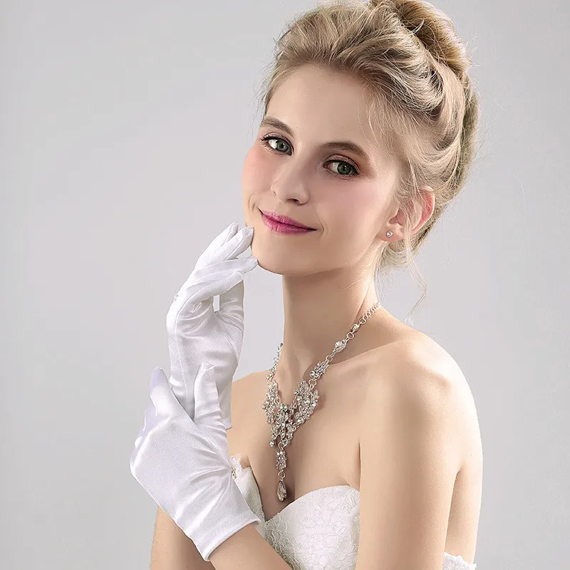 Женщины Девушки Красочные Короткие перчатки невесты свадебное платье для танцев