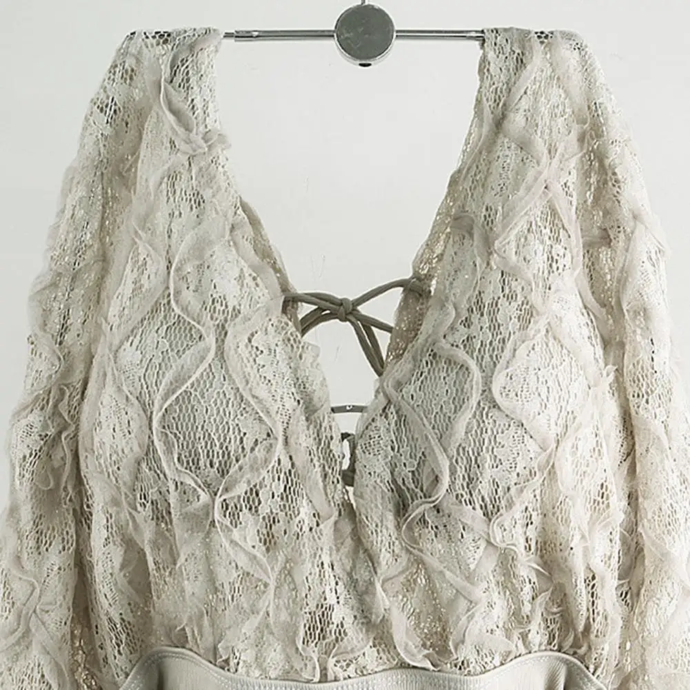 

60% Dropshipping!!Monokini Lace Breathable Long Sleeve Women's Swimsuit One Piece Suitable for Vacation