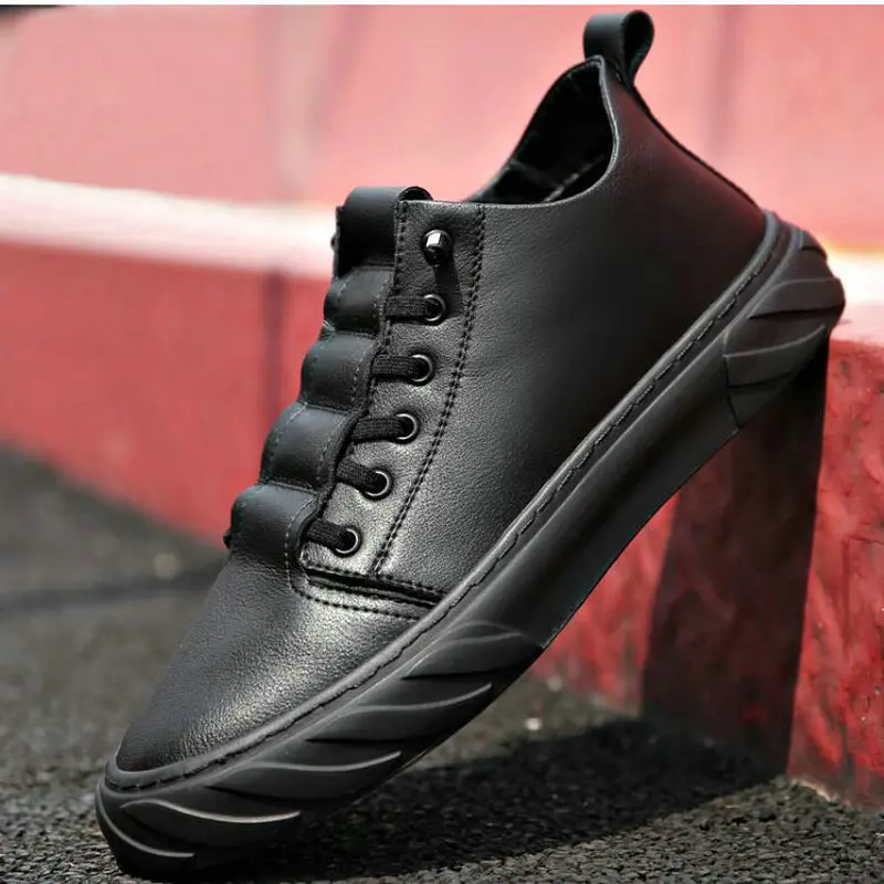 Мужская Повседневная дышащая обувь черные и белые кроссовки на шнуровке A11-87Z