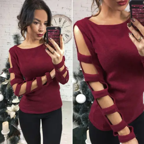 Женский свитер пуловер базовый трикотажный хлопковый топ однотонный джемпер с