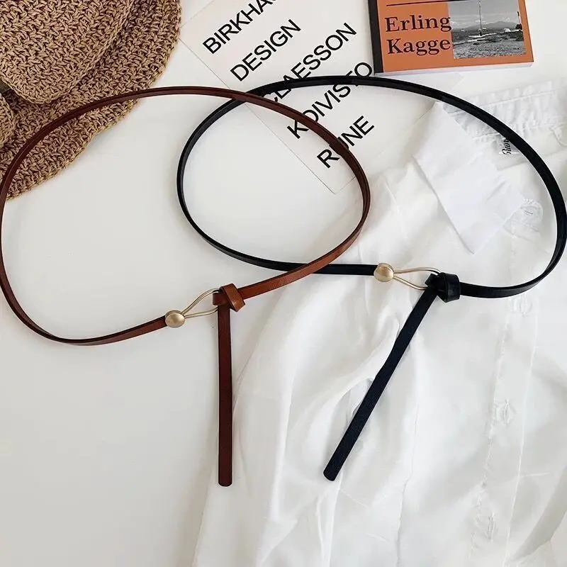 Ремень женский кожаный с золотой шпилькой ремень для отдыха вечевечерние чёрный