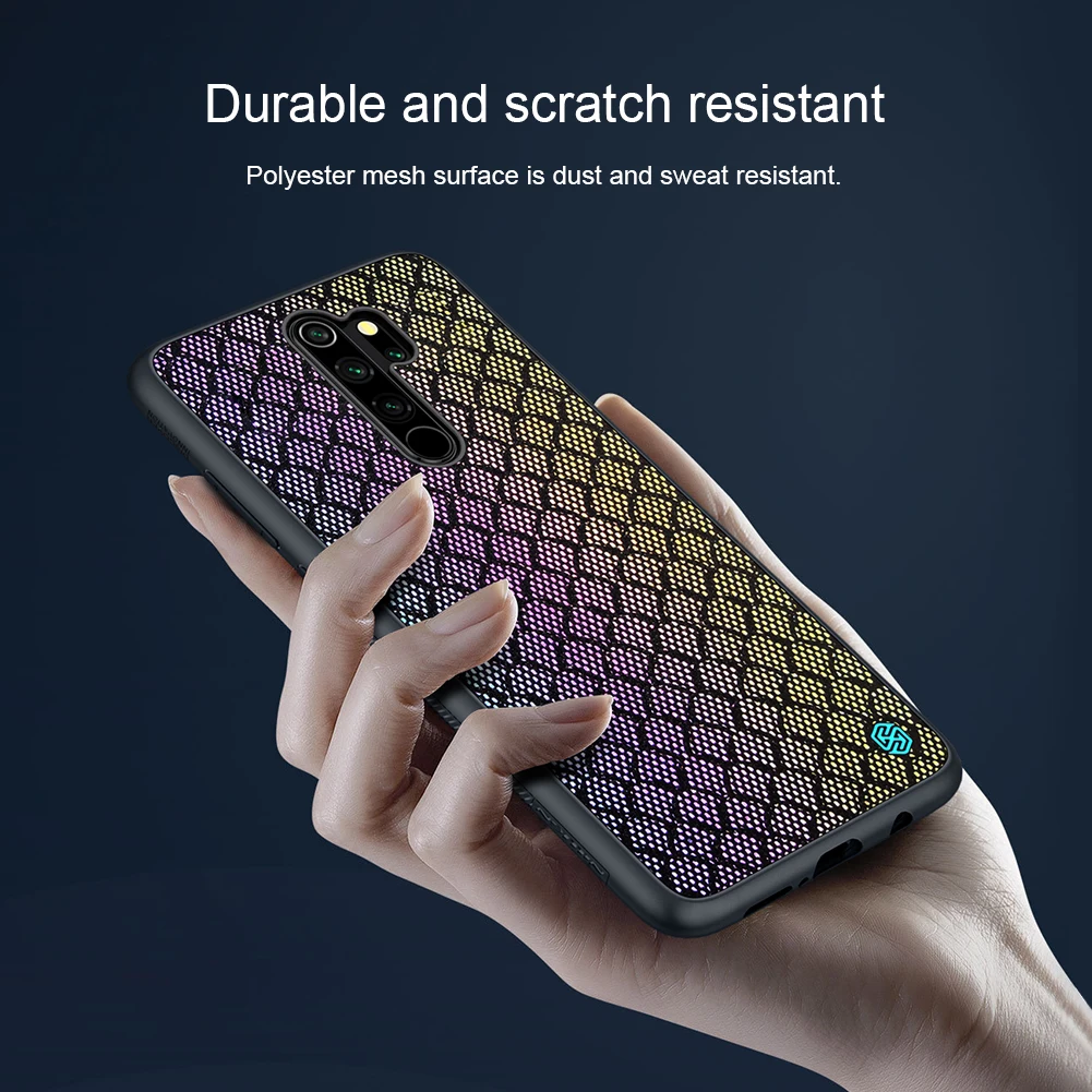 Для Xiaomi Redmi Note 8 Pro Note8 Pro Чехол мерцающий чехол s Nillkin Жесткий ПК+ Мягкий ТПУ градиентный полиэстеровый светоотражающий чехол