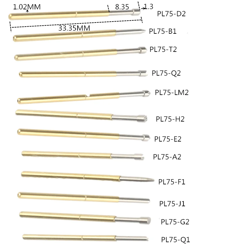 100 шт. никелированные латунные иглы для испытания на сжатие |
