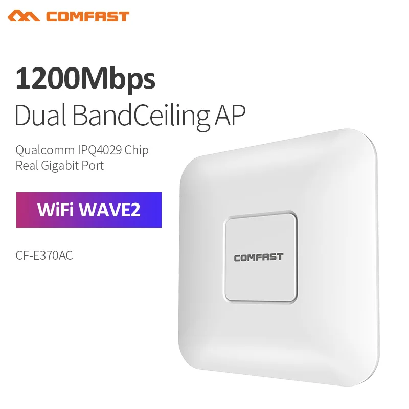 

COMFAST 1200Mbps Dual Band Wireless Ceiling AP 802.11ac WiFi Router for Indoor Hotel/Home WiFi Coverage Access Point CF-E370AC