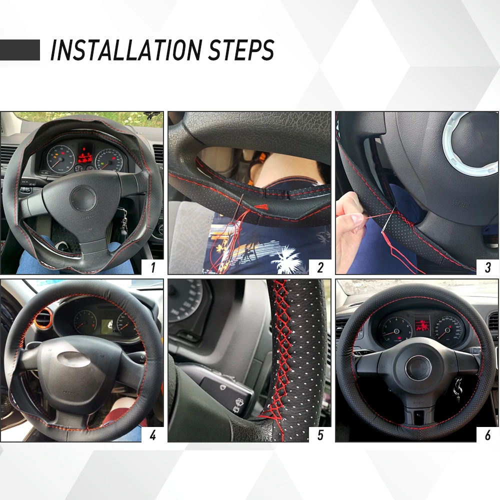 чехол на руль оплетка Чехол 38см Сшитый вручную Искусственная кожа for Mazda CX 5 CX5 2 3