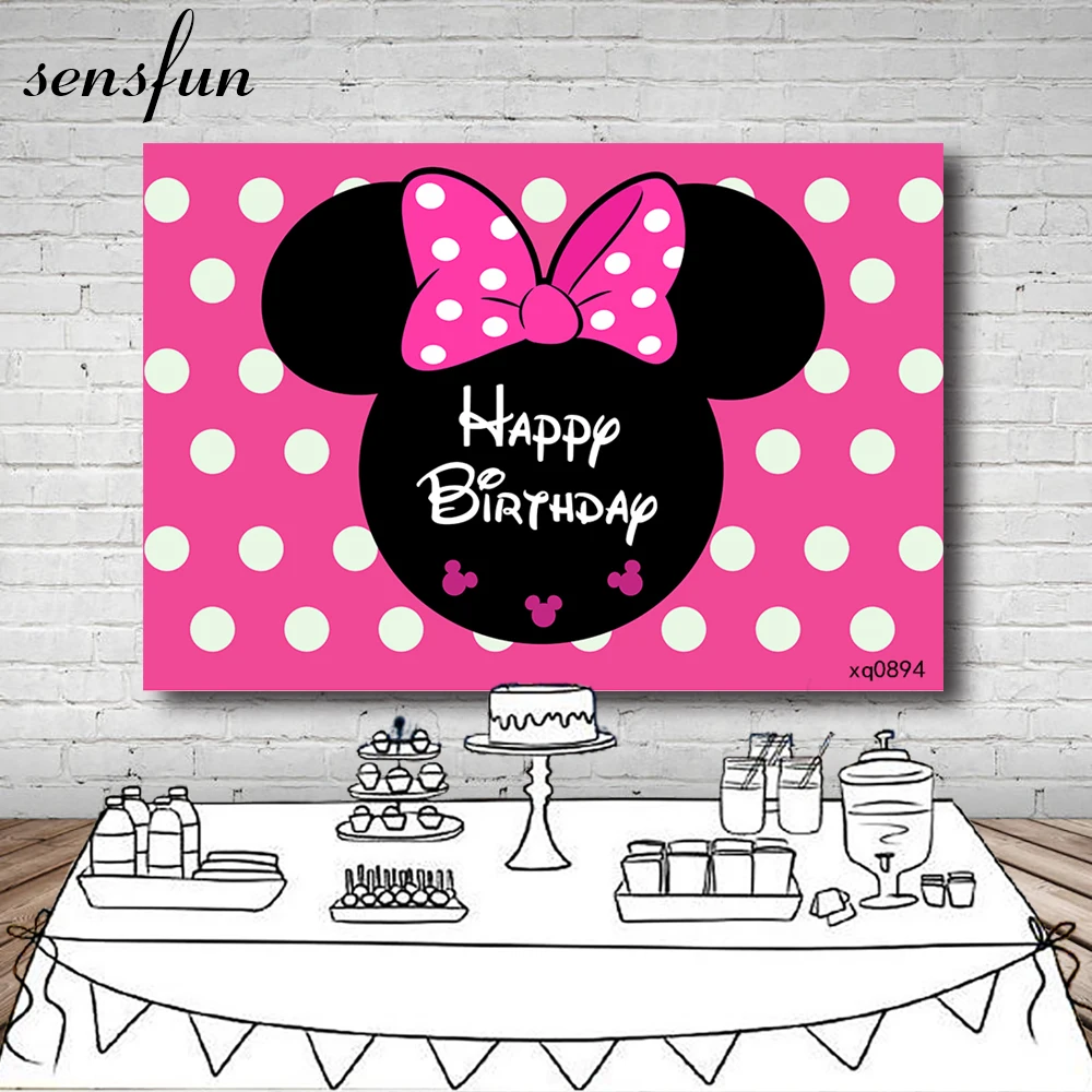 Sensfun 21 вариант мышь день рождения фон мультфильм вечевечерние розовая девушка