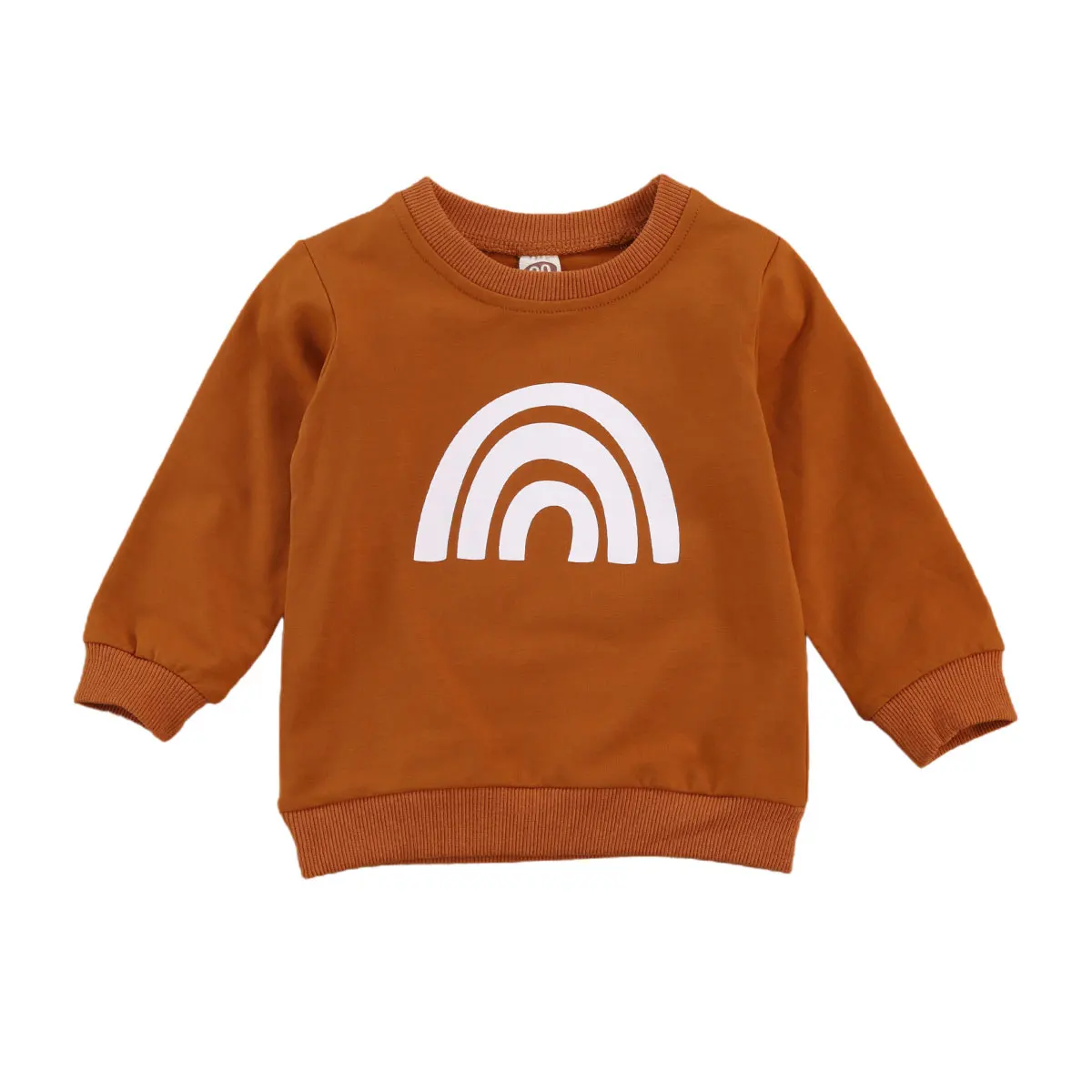 Toddler Baby Casual Sweatshirts Rainbow Printed Long Sleeve Round Neck Pullover Tops Baby Spring Autumn Hoodies Top 1-6T