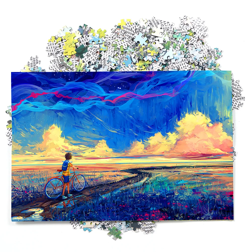

Bike Boys Jigsaw 1000pcs Puzzles Educational Toys Cartoon Art Picture Decor