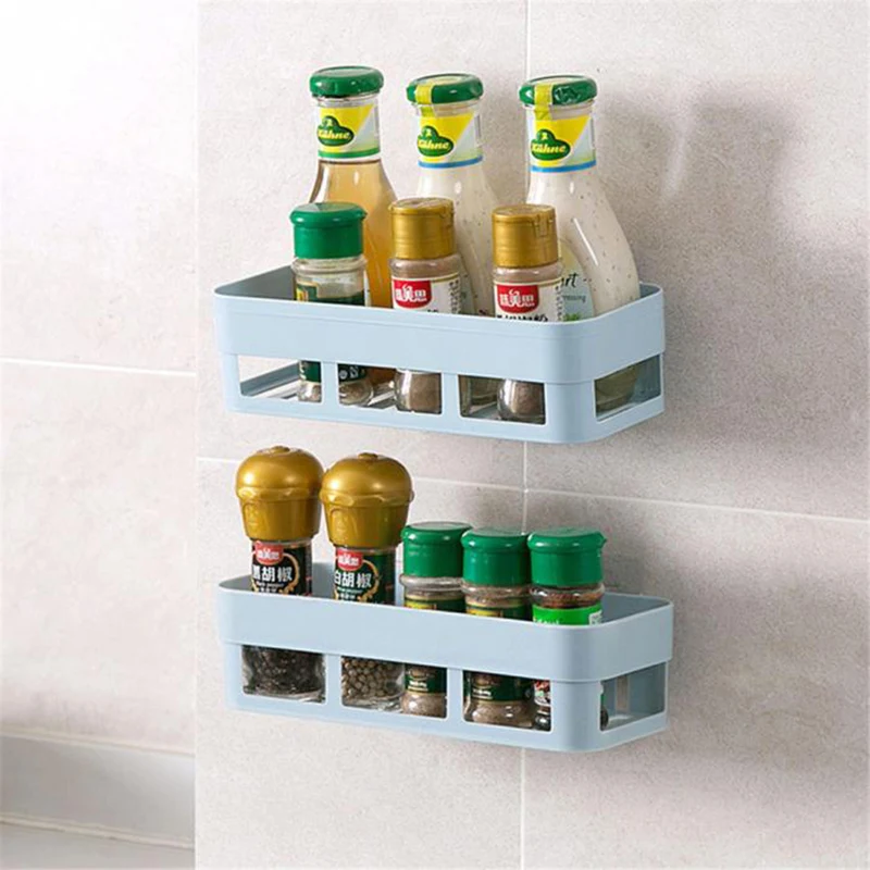 

Shelf Organizer Wall Mounted Nailless Shower Corner Bathroom Kitchen Storage Holder Rack Store