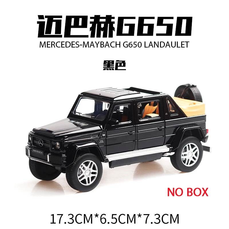1:32 Новинка Maybach G650 литая модель автомобиля литая под давлением игрушка автомобильный звуковой светильник оттягивающийся автомобиль для мальчиков Детский подарок автомобиль игрушки колесо - Цвет: Black no box