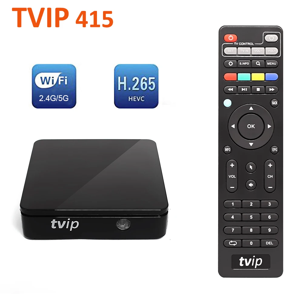 ТВ Приставка Smart TV Box IP 415 Linux Amlogic Quad Core 2 4G 5G Двухдиапазонная Поддержка Wi Fi Stalker M3U