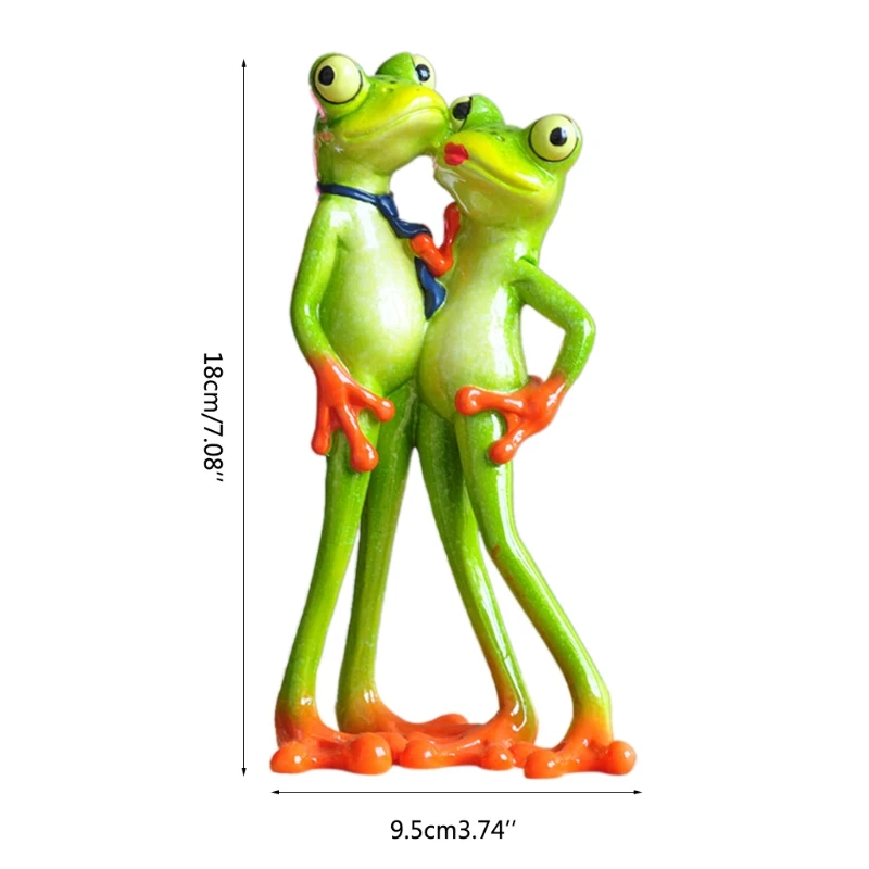 

Funny Couple Frog Statue Indoor Outdoor Sculpture Collectible Figurines Home Office Desk Garden Decoration