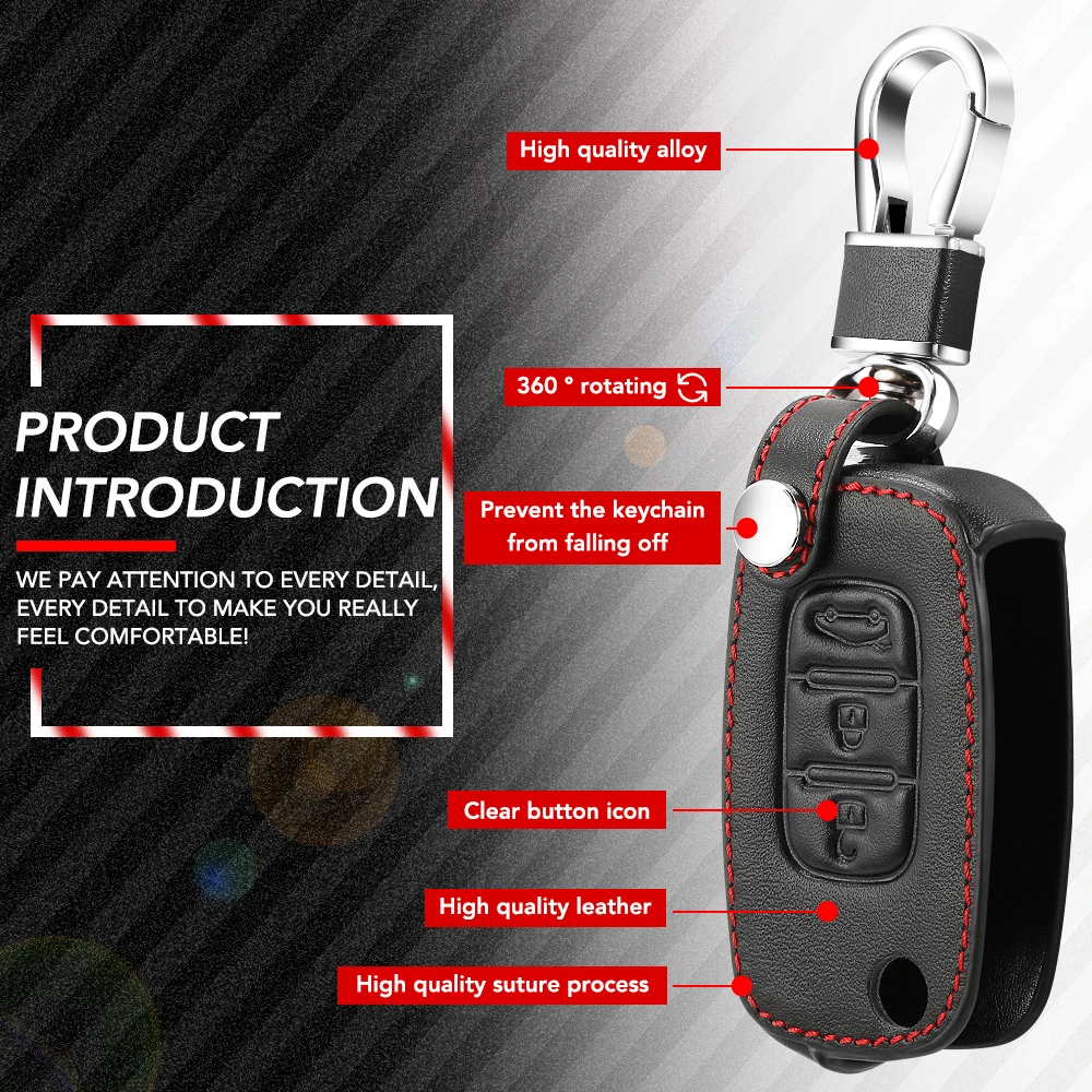 Кожаный чехол для ключей LADA Vesta Granta XRay Kalina Priora Sedan Renault Megane 3 Fluence Clio Key Benz|Футляр