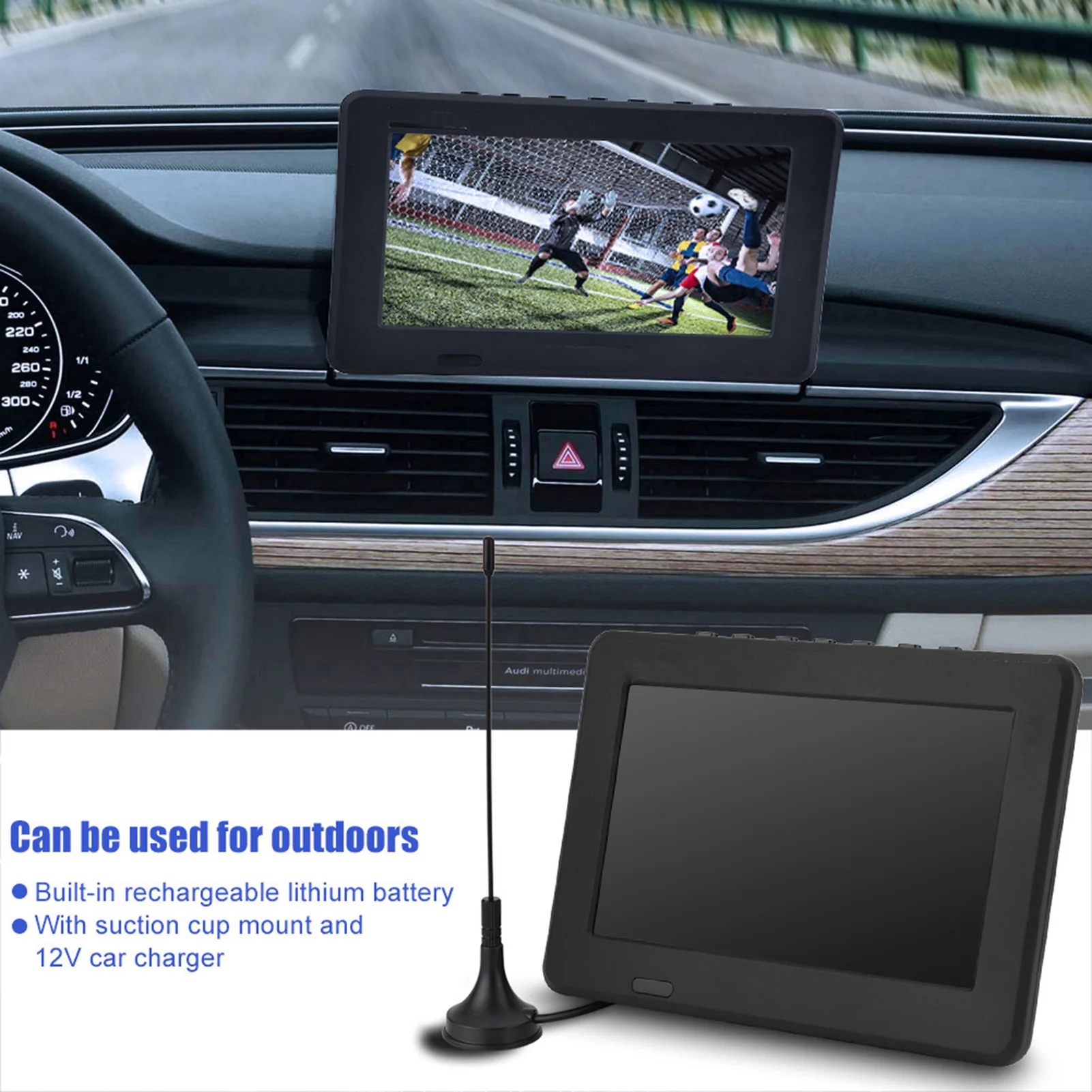 LEADSTAR 7inch DT-T2 16:9 HD Digital Analog Portable TV Color Television Player for Home Car UK Plug | Электроника