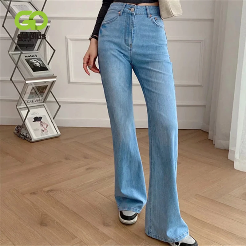 

Джинсы GOPLUS Y2k, модные корейские расклешенные брюки, синие, зеленые джинсы для мам, женские джинсы с высокой талией, джинсы для женщин