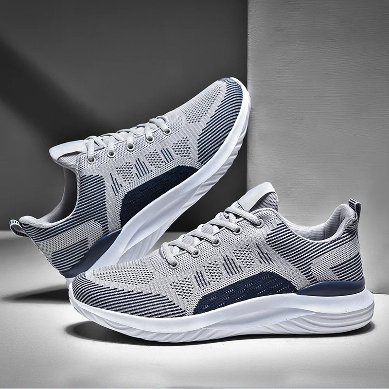 

Кроссовки мужские легкие дышащие, Повседневная Удобная прогулочная обувь, модные однотонные Джокер, простая мягкая подошва на шнуровке