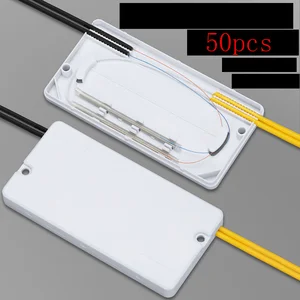 50pcs 2 in 2out optical fiber protection box two in two out drop cable optical fiber heat shrinkable tube welding protection box free global shipping