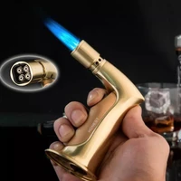 turbojet torch lighter 4 nozzle fire pipe gas lighter cigar lighter 1300 c free windproof spray gun outdoor kitchen barbecue man