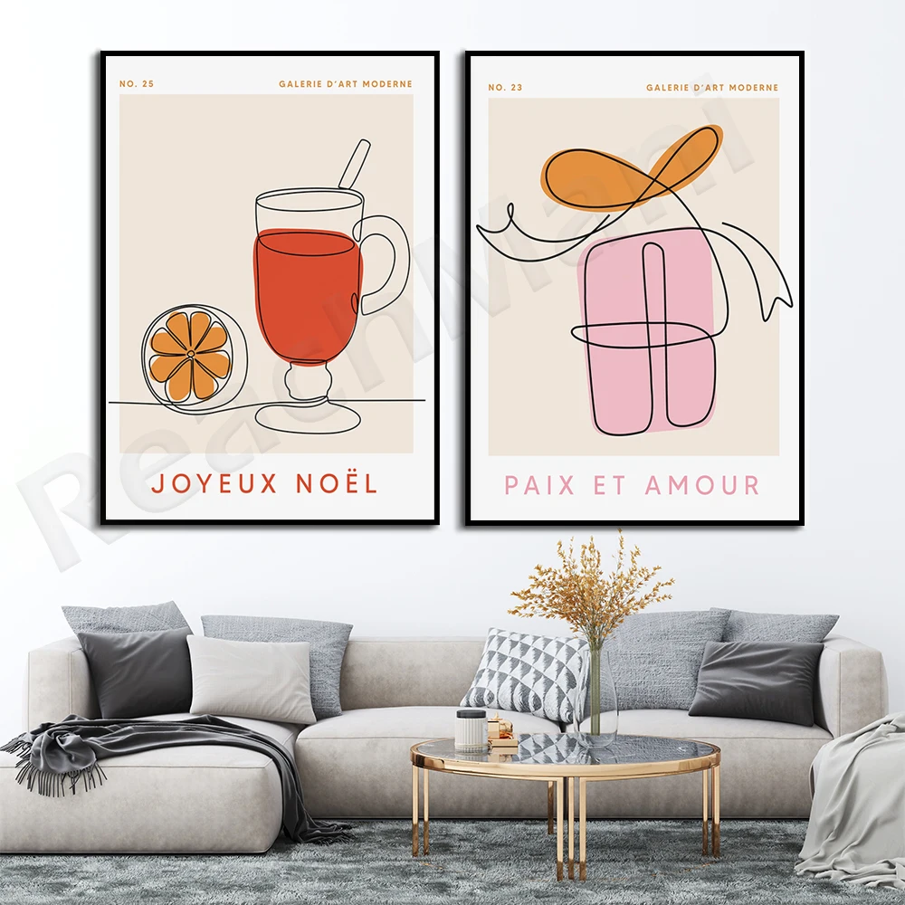 

French Christmas wall art poster, mulled wine series impression, French rose wall art decoration canvas print poster