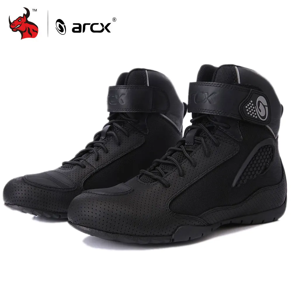 ARCX Motorcycle Boots Men Motorcycle Shoes Breathable Moto Riding Boots Motorbike Biker Chopper Cruiser Touring Ankle Shoes