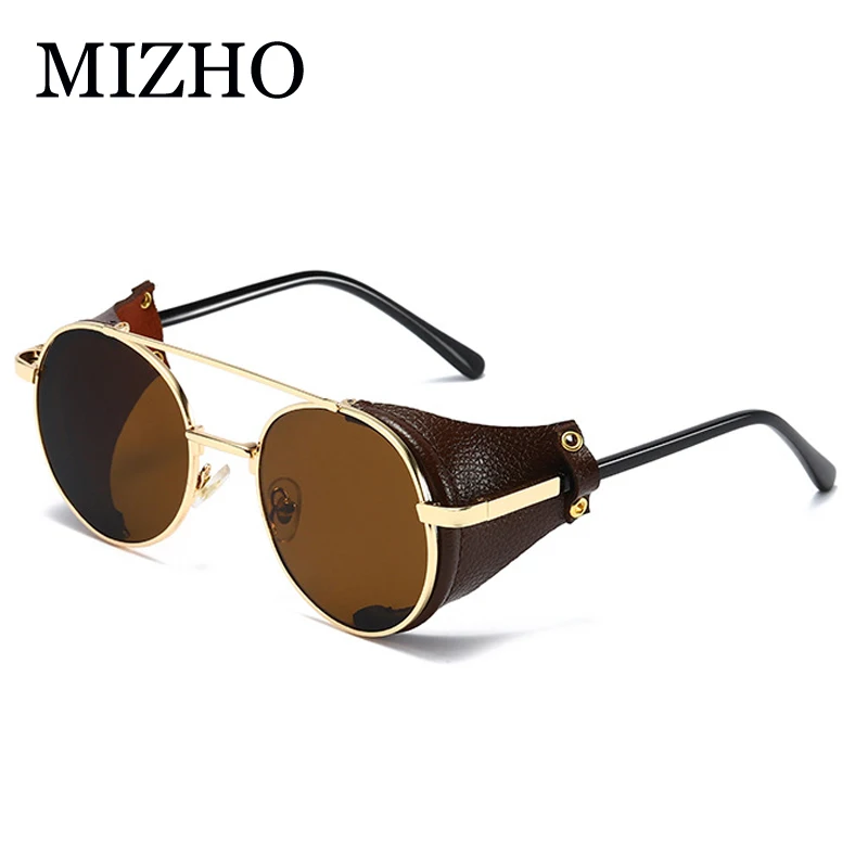 

MIZHO 2020 Vintage Men Sunglasses Women Retro Punk Style Round Metal Frame Goggle Colorful Lens Clear Sunglasses Fashion Eyewear