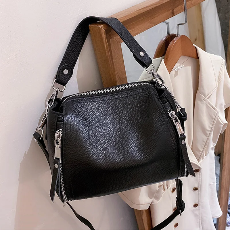 

2022 New Genuine Leather Handbag Designers Women Messenger Bags Females Bucket Bag Leather Crossbody Shoulder Bag Handbag Bolsa