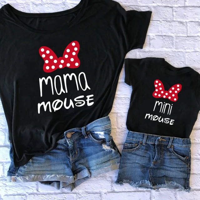 Family Tshirts Fashion mommy and me clothes baby girl clothes MINI and MAMA Fashion Cotton Family Look Mom Mother kids Clothes 1