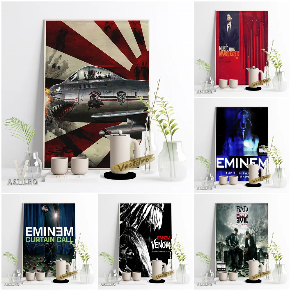 

Eminem Rapper Singer Poster The Eminem Show Kamikaze Hip Hop Music Album Wall Art Rap Star Canvas Painting Bar Pub Club Decor