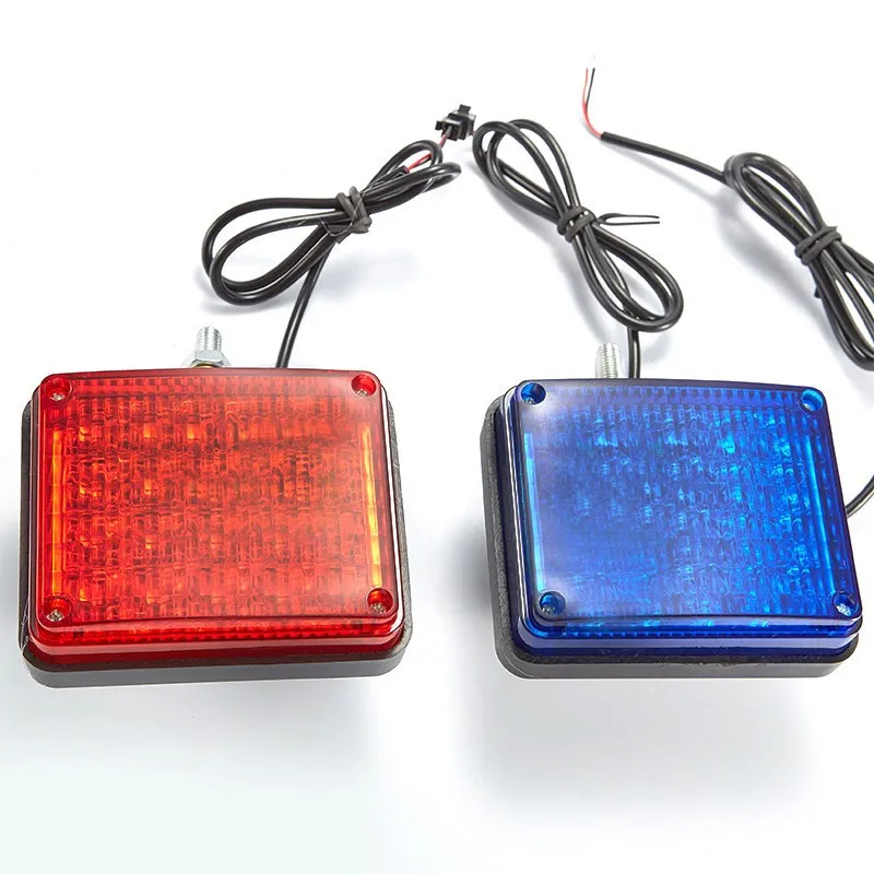 A Pair12V красный и синий квадратный светодиодный мигающий индикатор
