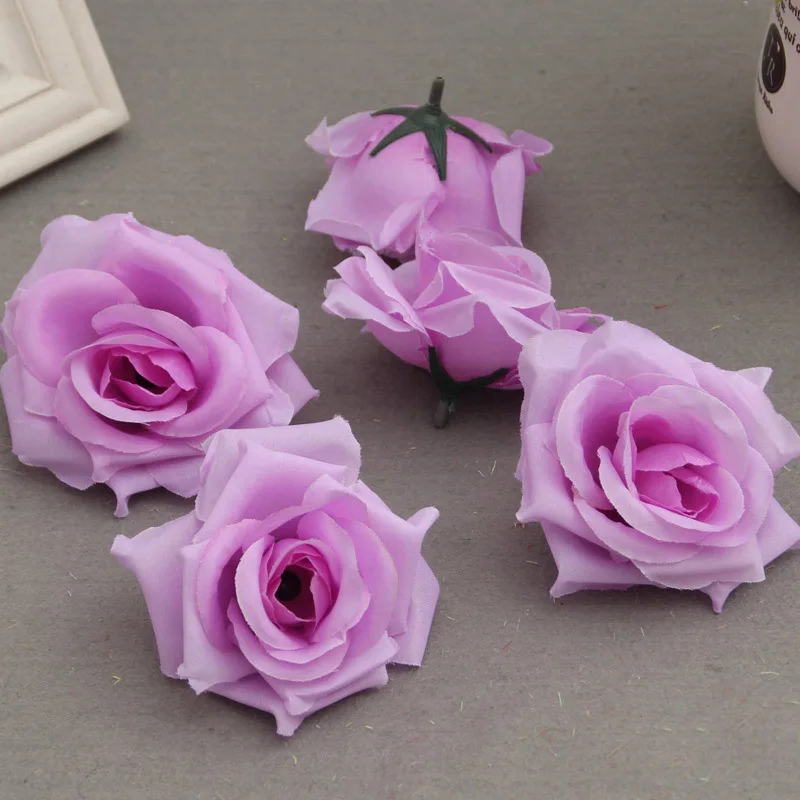 

50 Pcs Fake Artificial Silk Rose Heads Flower Buds DIY Bouquet Home Wedding Craft Decor Supplies DSS899
