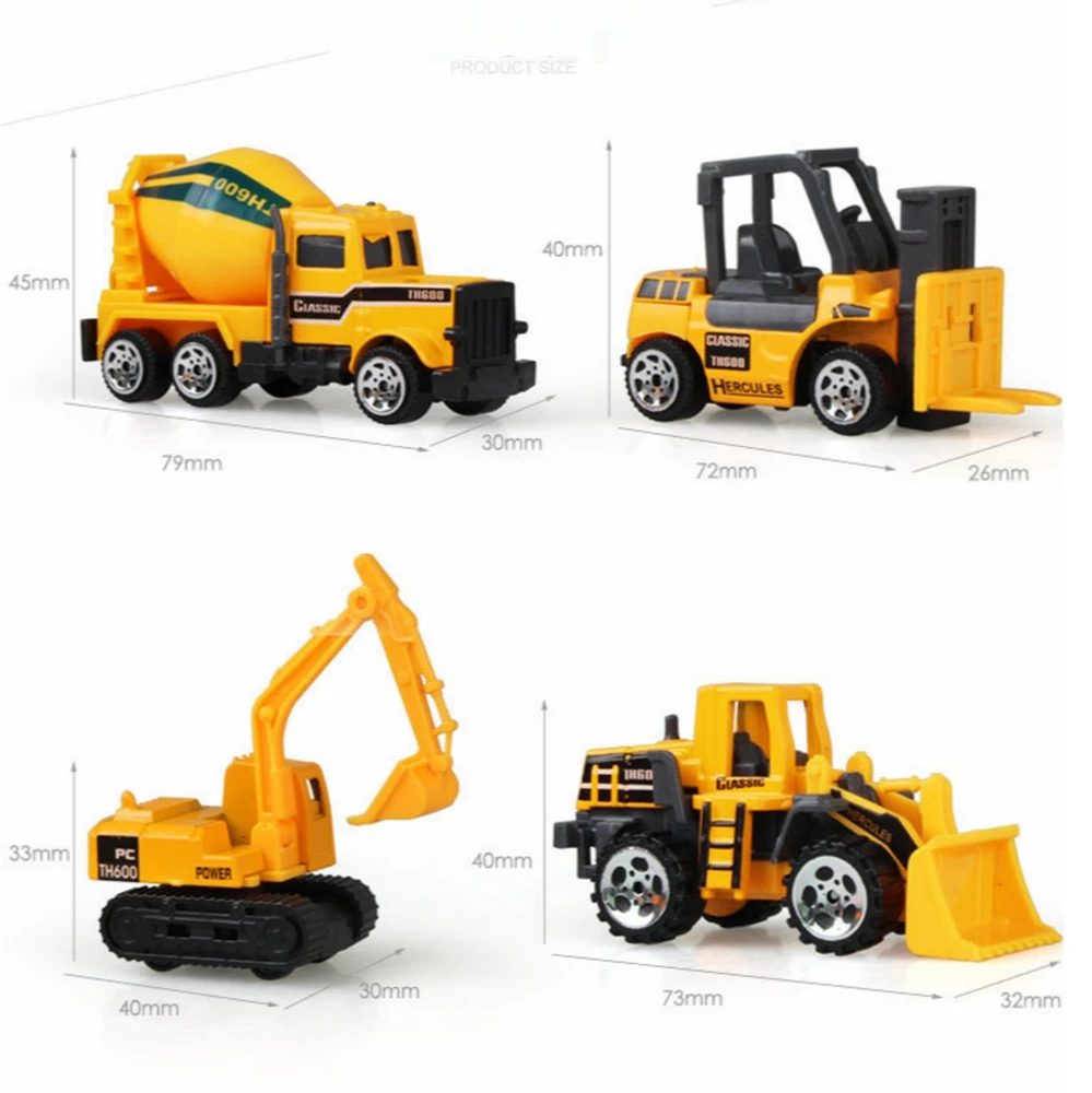

Vehicles Dump Truck Forklift Excavator Model Car Mini Alloy Diecast Car Model Engineering Toy Mini Gift For Kids Boys