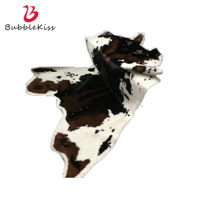 LOYAlgogo Faux Fur Rugs For Bedroom Creative Cow Shaped Carpet Sheepskin Rugs Home Living Room Decor Coffee Table Fuffly Rugs images - 6