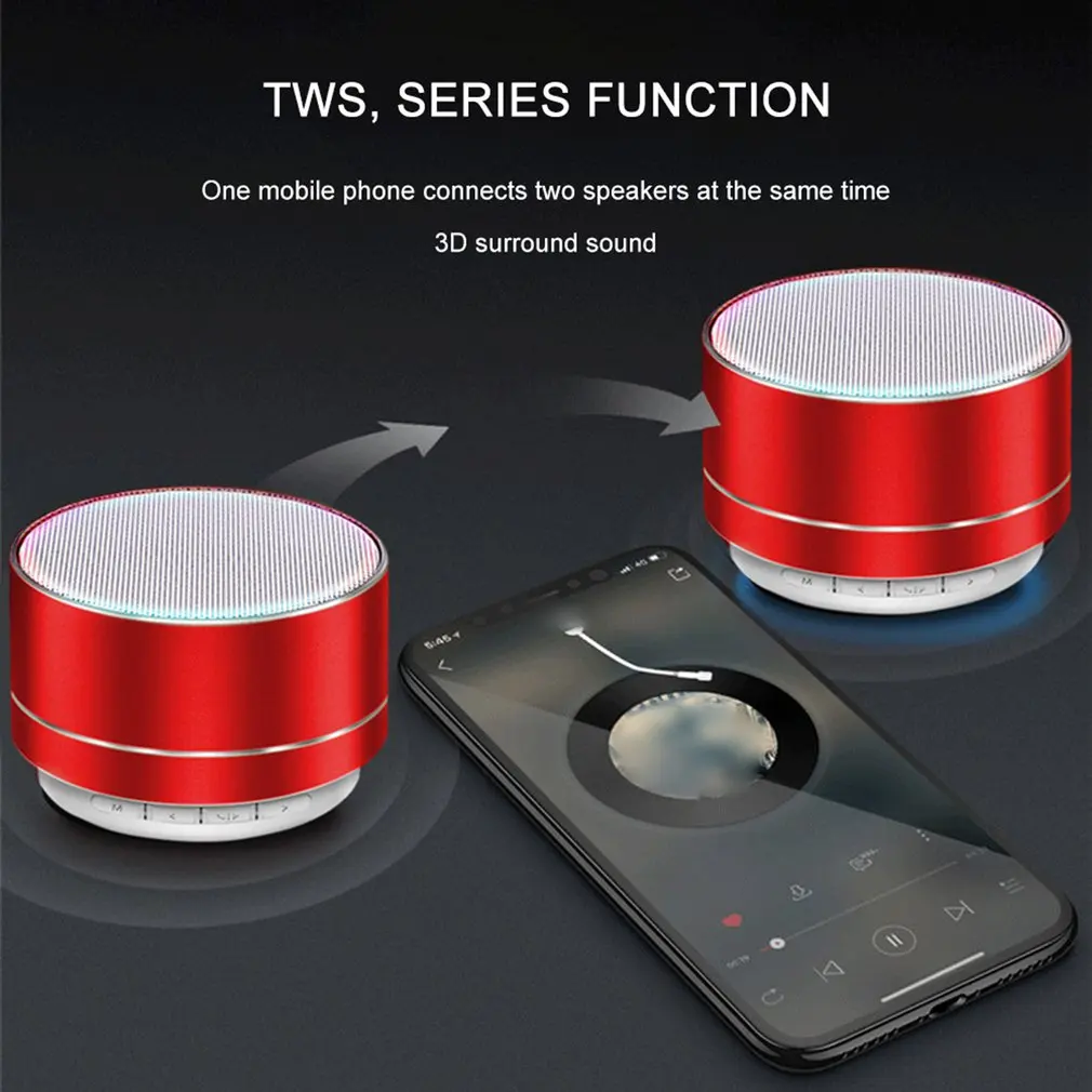 Металлическая Беспроводная Колонка A10 портативная маленькая домашняя колонка