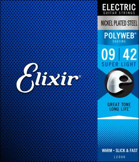 Elixir оригинальные струны 12000 поливеб Струны для электрогитары-. 009-.042 супер светильник