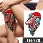 Татуировка рукав узор Змеиный пион цветы лиса девушка водонепроницаемый временный рукав рука Татуировка сексуальный боди арт стикер лист тату подделка