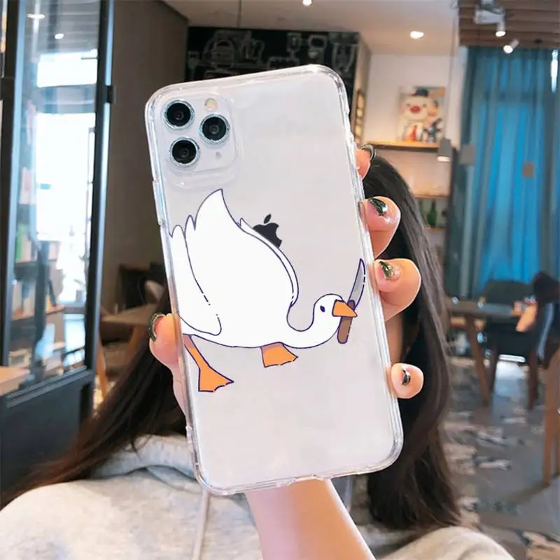 

Untitled Goose Game Funny Duck Game Phone Case Transparent soft For iphone 5 5s 5c se 6 6s 7 8 11 12 plus mini x xs xr pro max