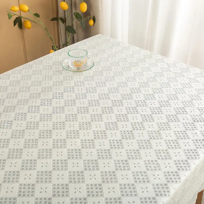 Однотонная окрашенная зернистая Обложка для обеденного стола с вышивкой