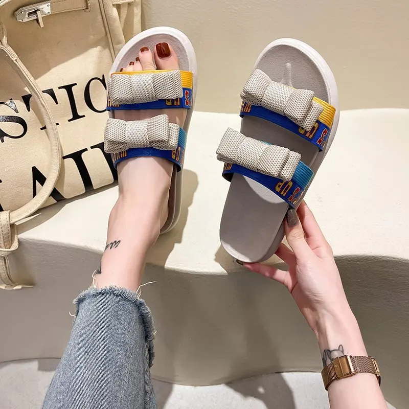 

Летние новые женские Тапочки большого размера 2021 удобная модная универсальная повседневная женская обувь с круглым носком Zapatos De Mujer