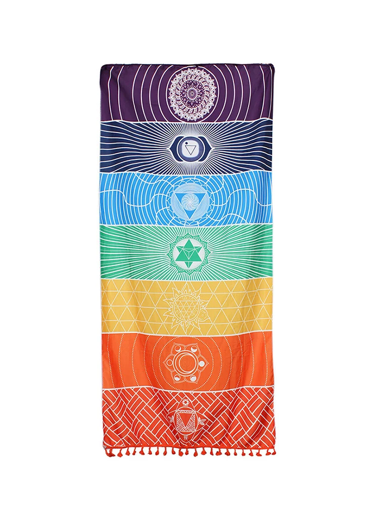 Радужные кисточки гобеленовое полотенце Ковер Мандала одеяло полосатый