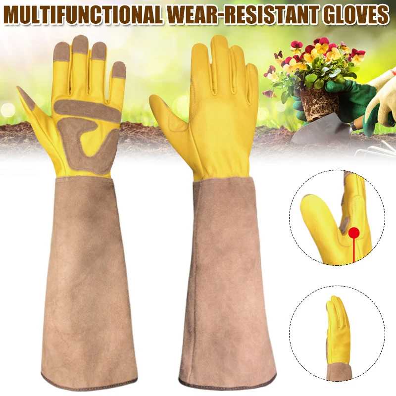 

Hot Selling Long Gardening Gloves Rose Pruning Thorn Proof Garden Gloves with Long Forearm Protection Gauntlets Unisex -B5