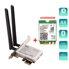 Desktop PCI-E 1X Wireless Converter With 2400Mbps Network Card For Intel AX200 Bluetooth 5.0 for Window 10 Laptop