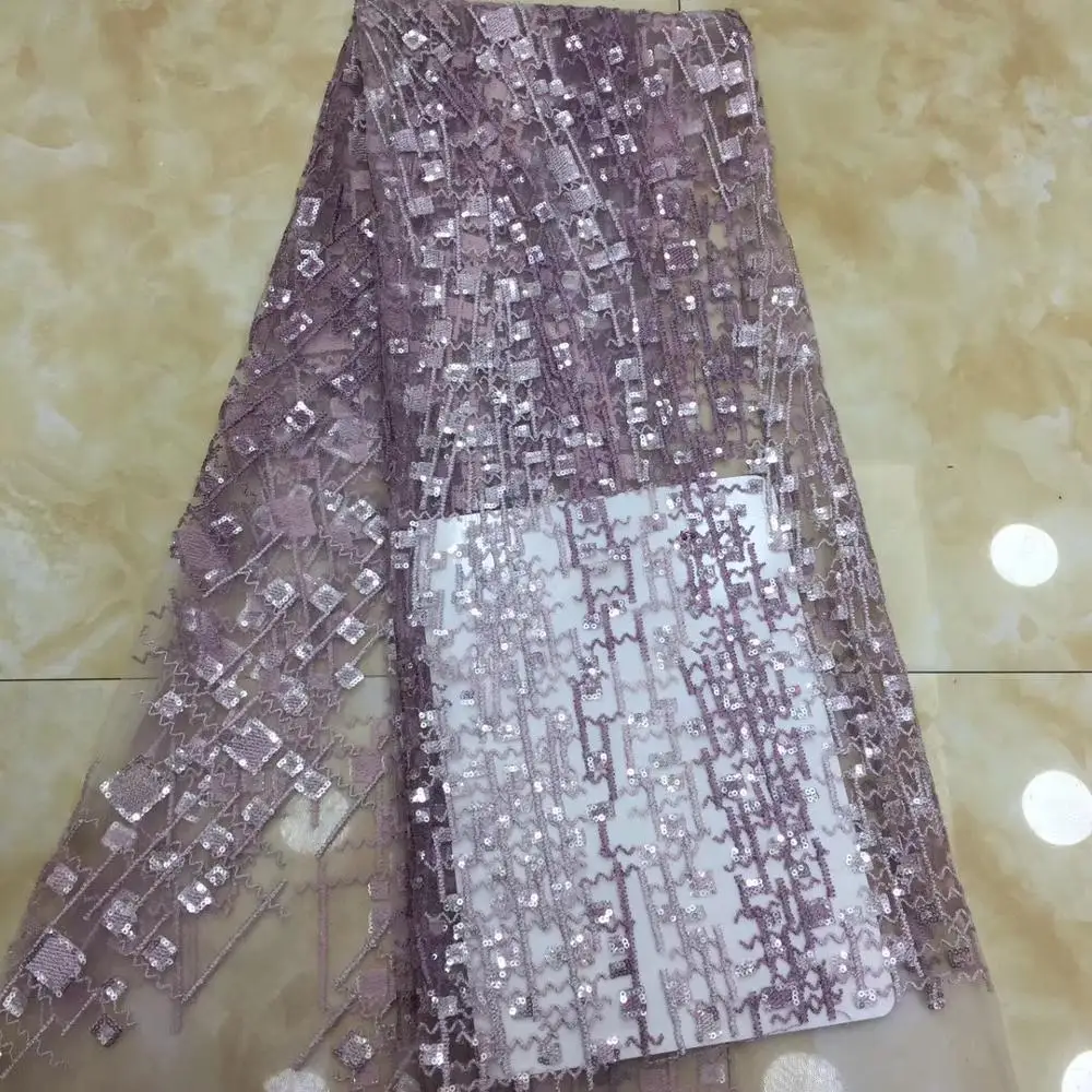 

Sequin African French Net Lace Fabric 2021 High Quality Tulle Mesh Lace Bridal Nigerian Wedding Dress Lace For Woman