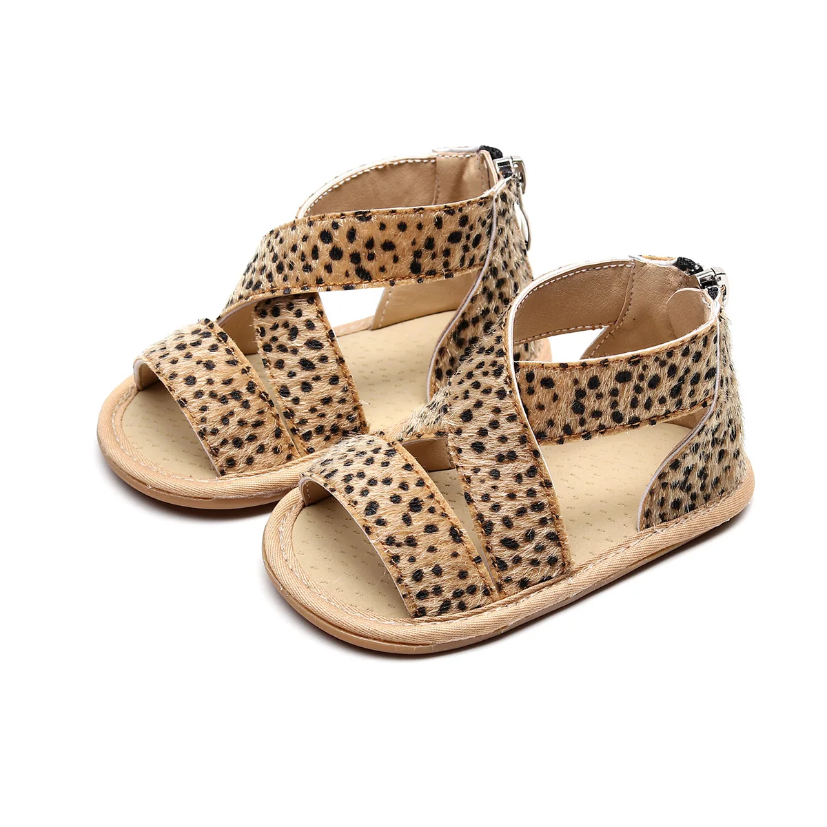 

Newborn Baby Girls Leopard Sandals Infant Anti-Slip Soft Sole Casual Shoes Summer Outdppr Shoes First Walkers 0-12M