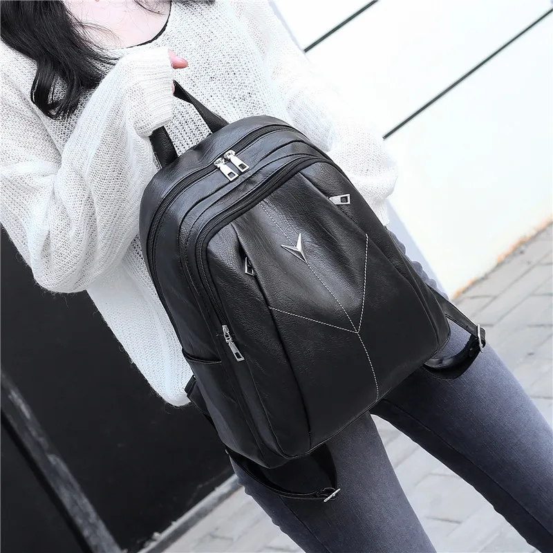 

Retro female bag waterproof anti-theft leather backpack female student school bag female shoulder bag multifunctional backpack